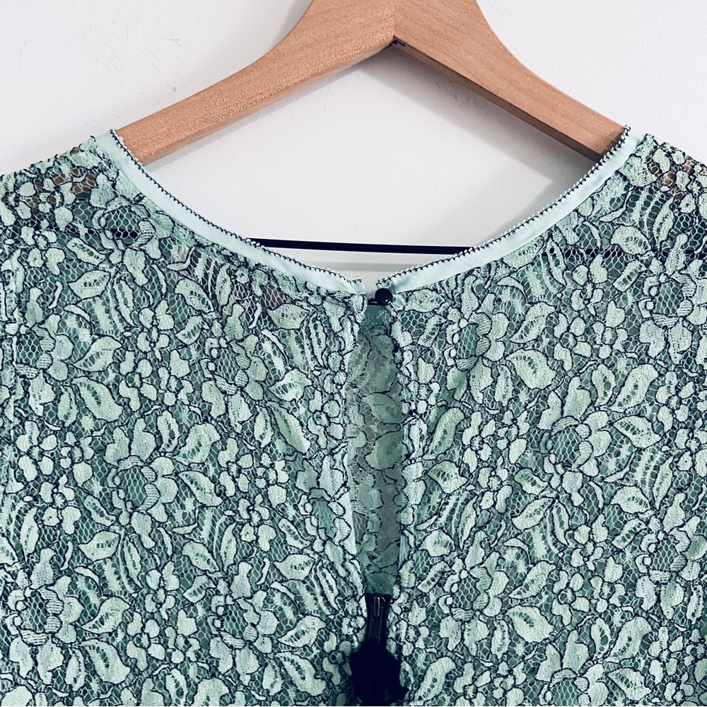 Loft Teal Lace Short Sleeve Top - Picture 6 of 12